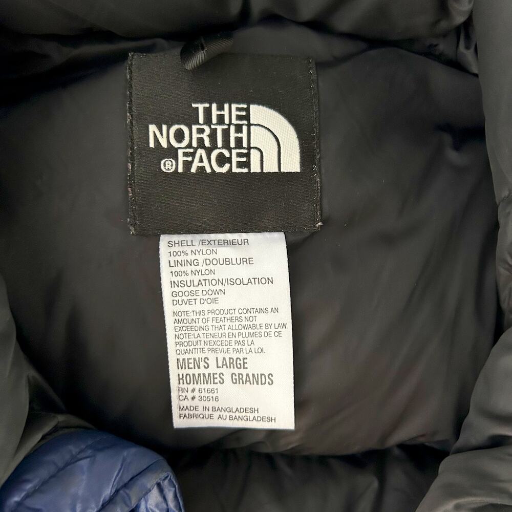 Y2K The North Face 700 Nuptse Down Puffer Vest Blue Black Y2K Streetwear LG - Picture 9 of 16